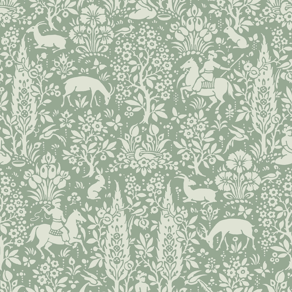 Sherwood Sage Woodland Wallpaper Bolt