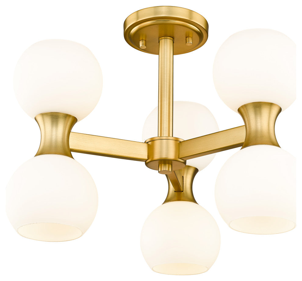 Z-LITE 6-Light Semi Flush, Modern Gold