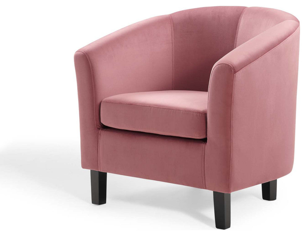 Armchair Accent Chair, Velvet, Pink, Modern, Living Lounge Hotel Hospitality