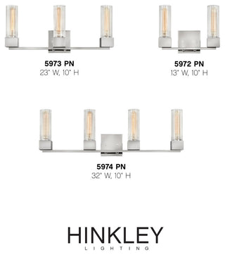 Hinkley Xander Medium Three Light Vanity, Polished Nickel