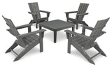 Polywood Quattro 5-Piece Conversation Set, Slate Gray