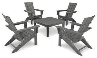Polywood Quattro 5-Piece Conversation Set, Slate Gray