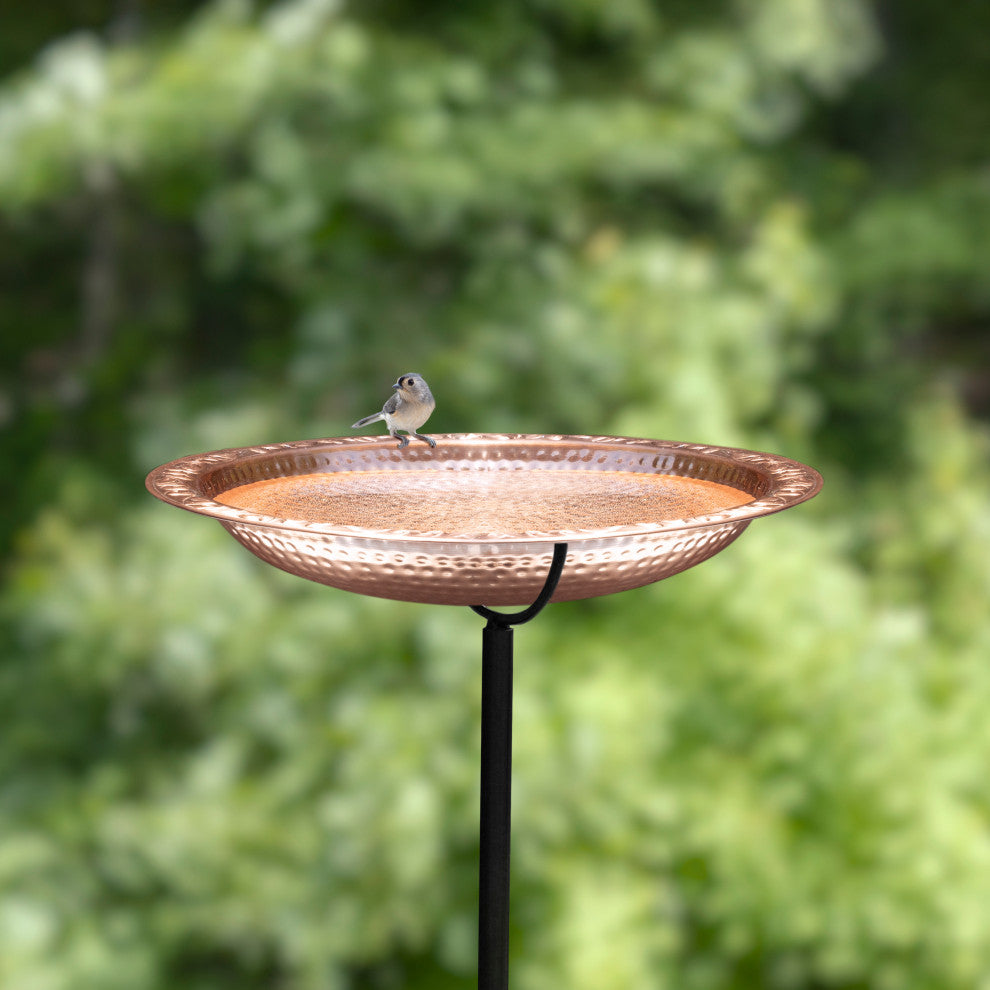 Pure Copper 18" Bird Bath on Garden Pole By Good Directions