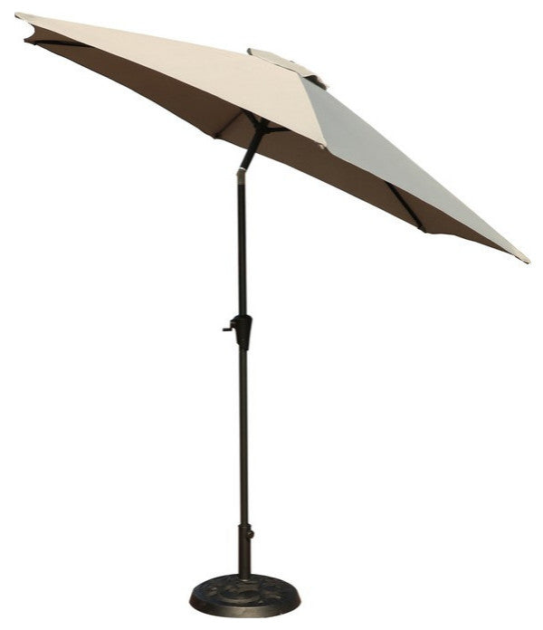 9' Pole Umbrella With Carry Bag and Base, Gray