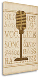 "Music Microphone" By Jennifer Pugh, Giclee Print on Gallery Wrap Canvas