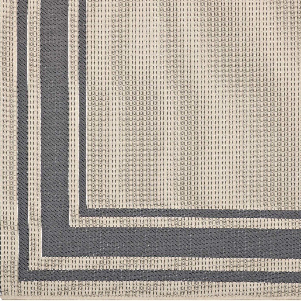 Rim Solid Border Borderline 8'x10' Indoor and Outdoor Area Rug