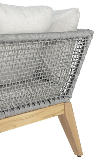 Cypress Teak Wood Sofa with Gray Color Rope Design
