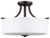 Canfield 3-Light Semi-Flush Mount, Burnt Sienna