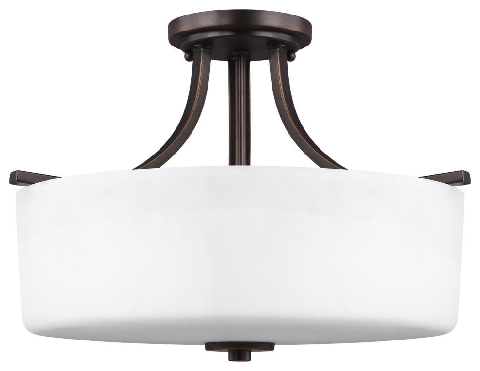 Canfield 3-Light Semi-Flush Mount, Burnt Sienna