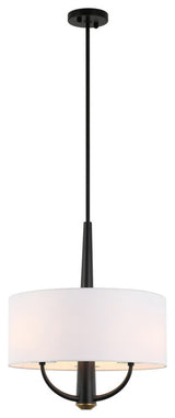 Patchwork 3-Light Pendant, Black/Satin Brass