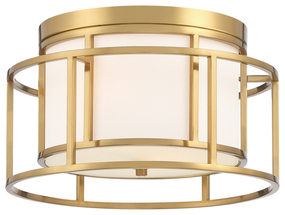 Crystorama Lighting Group 9590 Hulton 2 Light 15"W Flush Mount - Luxe Gold