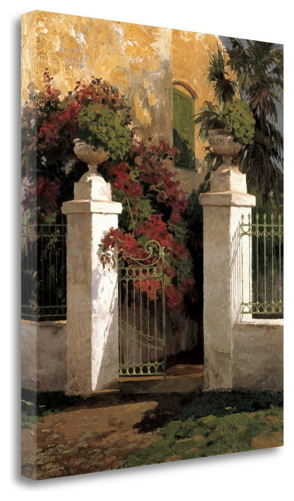 "Jardi Colonial" By Poch Romeu,Ready to Hang Giclee Print on Gallery Wrap Canvas