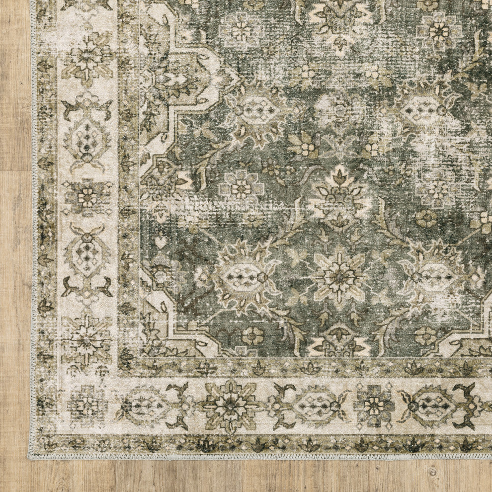 Malibu Mal04 Green/Beige 2' x 3' Rug