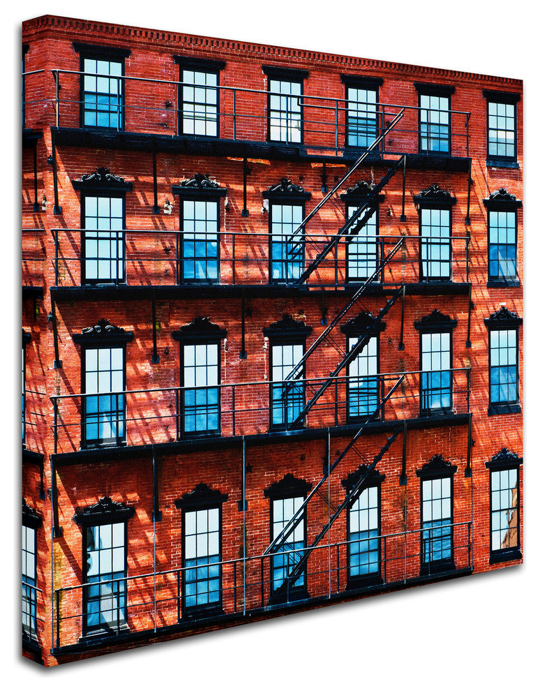 Philippe Hugonnard 'Brick Building' Canvas Art, 35x35