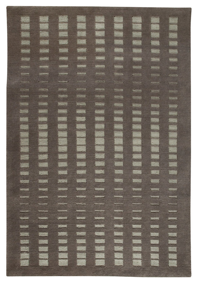 Hand Knotted Grey New Zealand Wool Area Rug