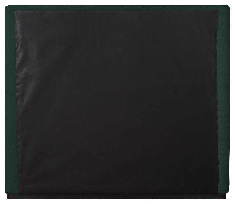 Oliver Boucle Fabric Upholstered Bed, Green, King