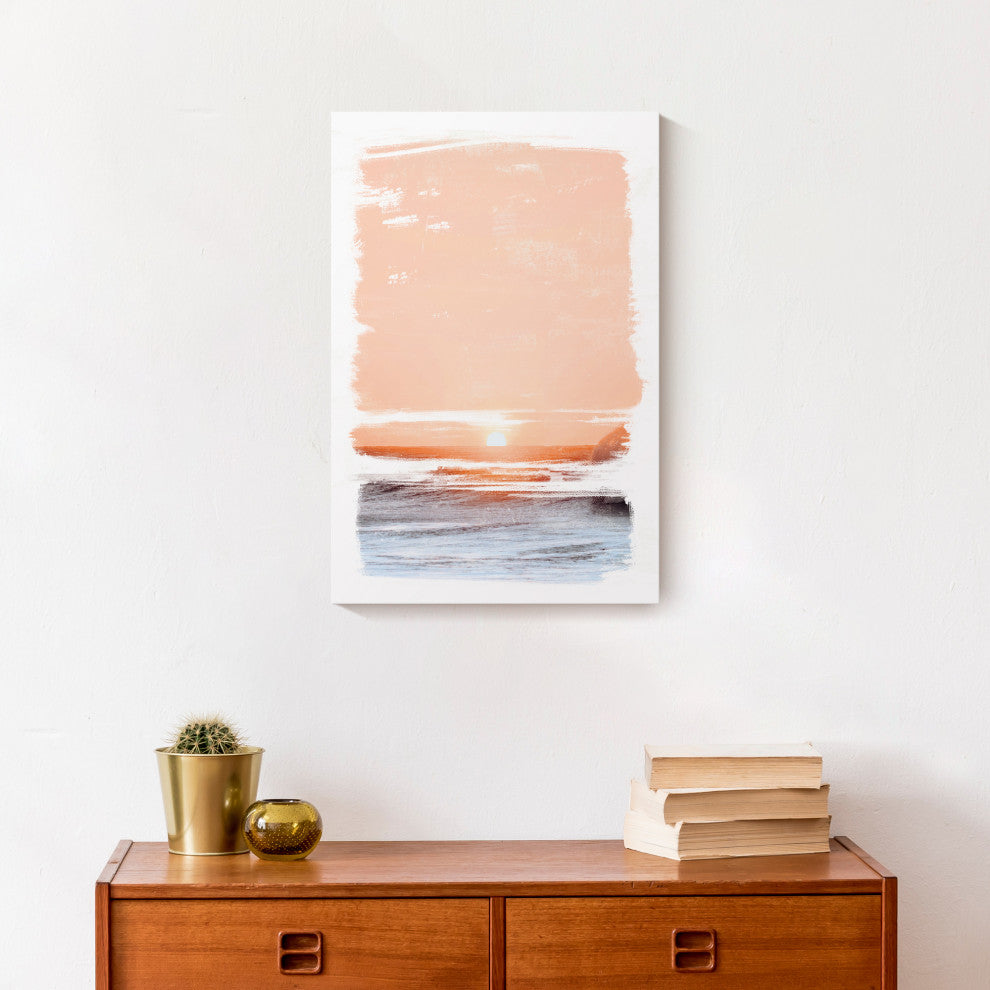Peach And Blue Sunrise 12x18 Canvas Wall Art