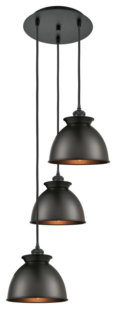 Adirondack 3-Light Cord Multi Pendant, Matte Black