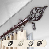 Clair 1" Curtain Rod, Mahogany, 160-240"