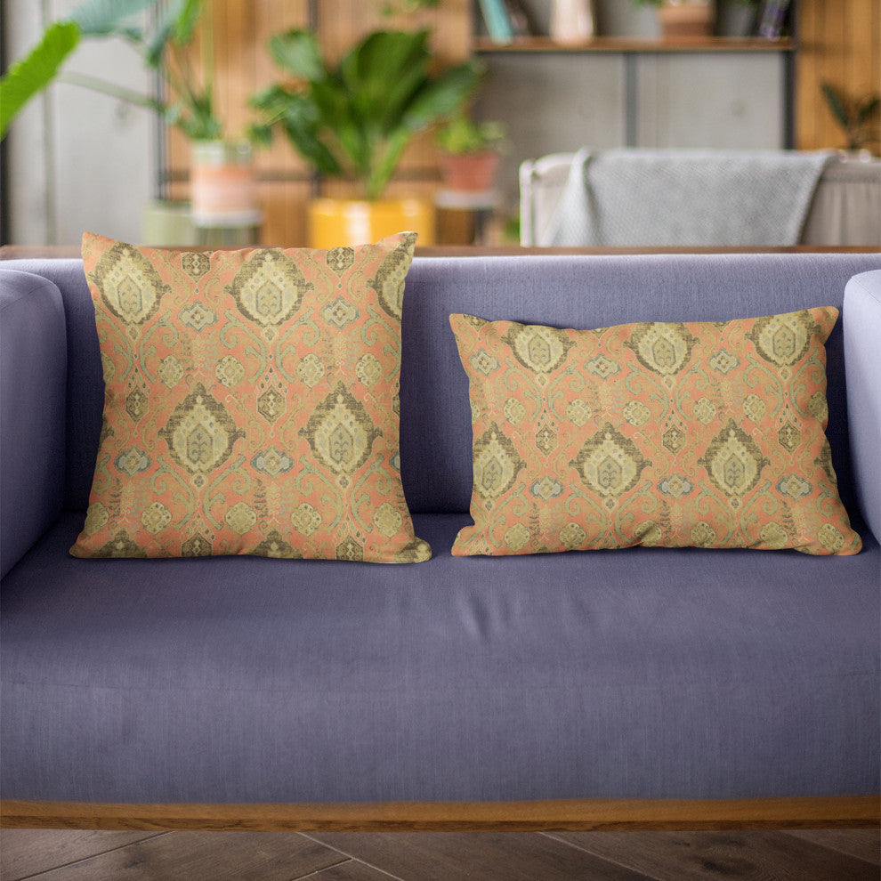 Terracotta Romero Woven Luxury Throw Pillow, Double sided 24"x24"
