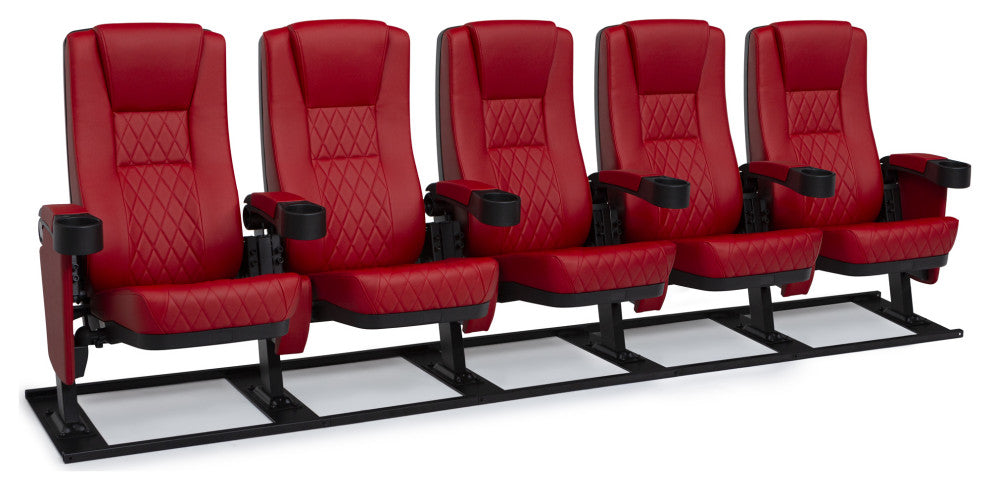 Seatcraft Madrigal Movie Theater Seating, Red, Row of 5