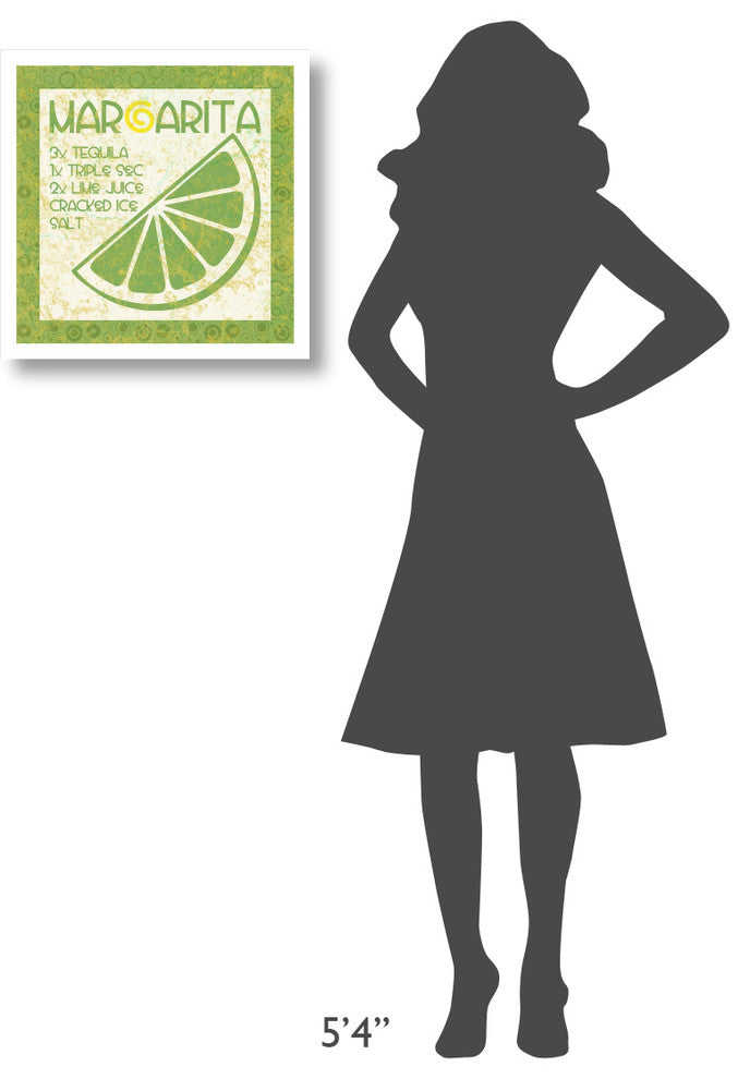 "Cocktail Recipes - Margarita" Digital Paper Print by BG.Studio, 20"x20"