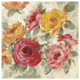 "Brushy Roses Crop with Teal" Digital Paper Print by Silvia Vassileva, 38"x38"