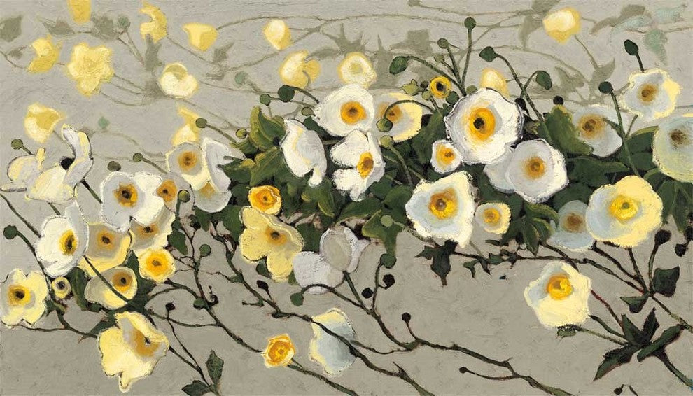"Breezes Gray Crop" Museum Mounted Canvas Print, 24"x18"