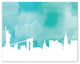 New York City Skyline Paper Print, Blue, 18"x24"