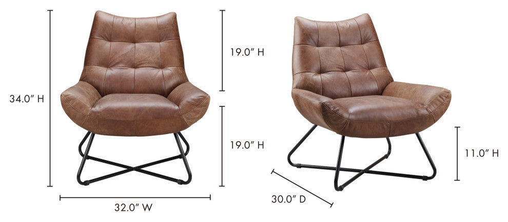 Modern Graduate Lounge Chair Cappuccino - Brown