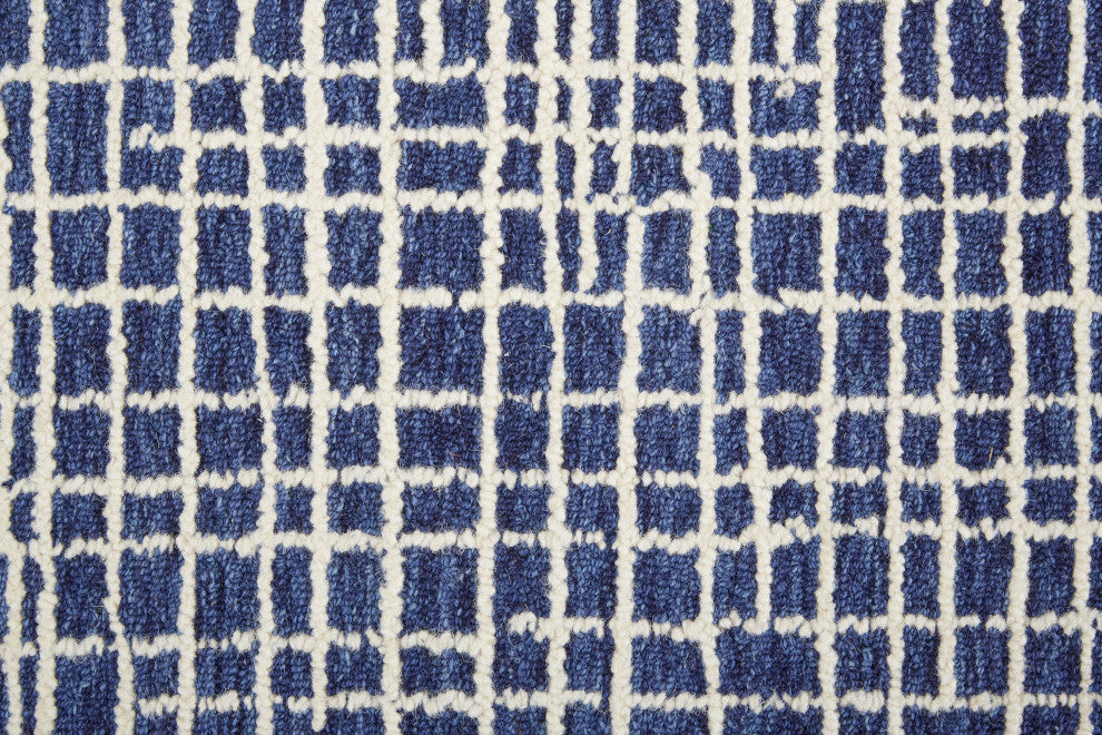 Weave & Wander Carrick Architectural Rug, Navy, 10'x14'