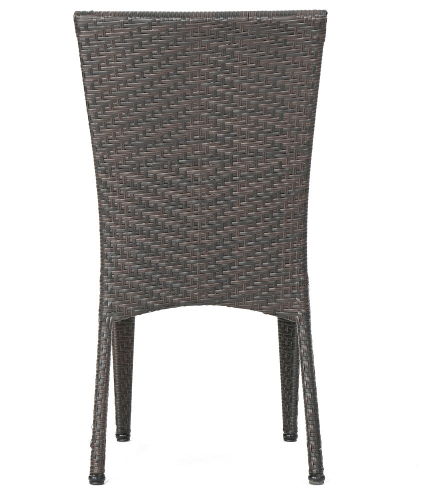 GDF Studio 9-Piece Moorhouse Outdoor Multi-Brown Wicker Dining Set