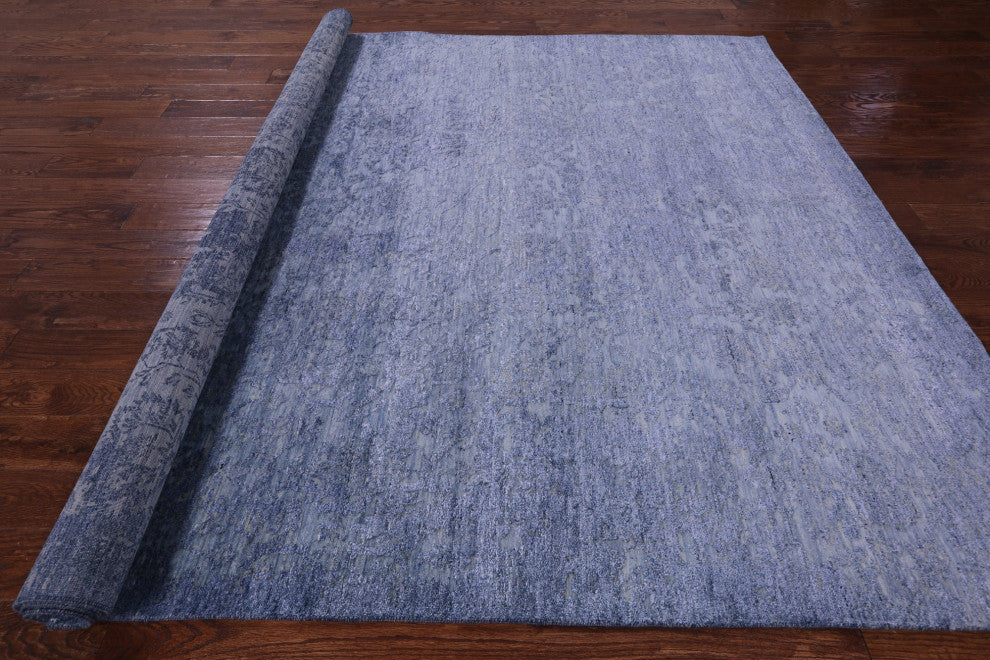 7' 11" X 9' 11" Wool and Silk Modern Handmade Rug Q11751