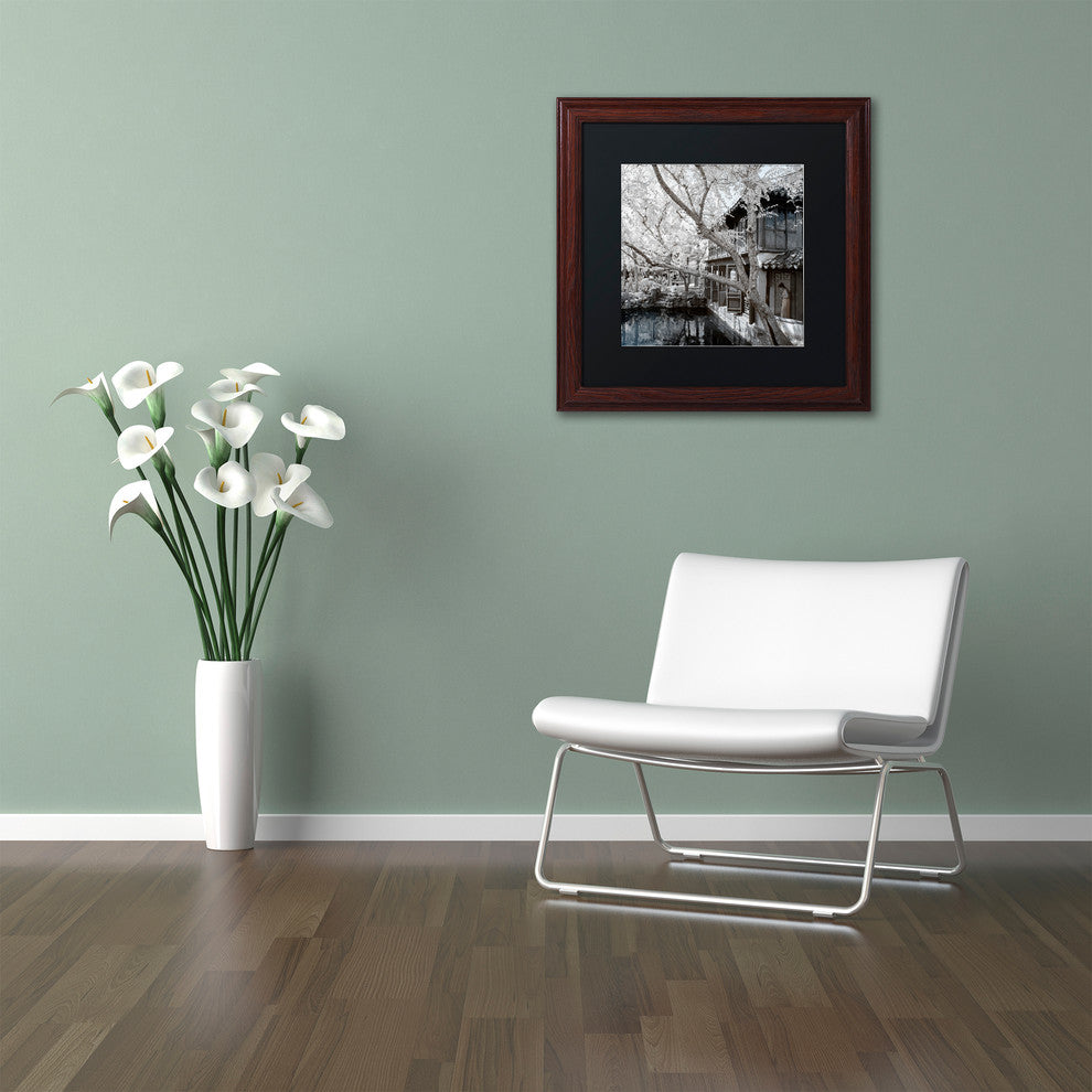 Philippe Hugonnard 'Reflections' Art, Wood Frame, Black Matte, 16"x16"