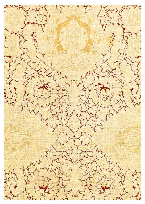 Ivory Fine Hand Knotted Agra Rug 9'x12'