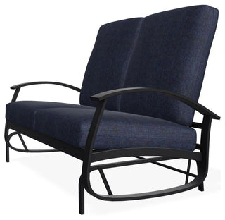 Belle Isle Cushion Deep Seating 2-Seat Glider, Indigo/Black