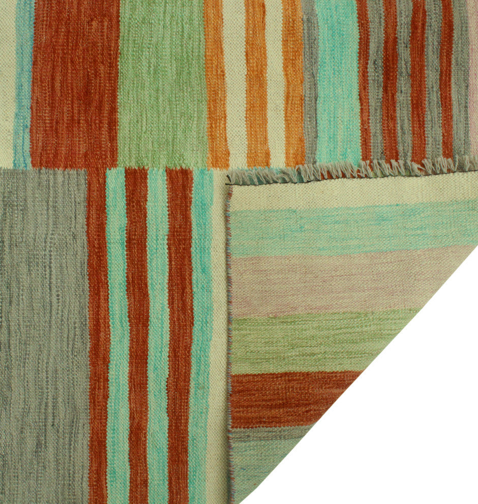 Winchester Kilim Austin Gray/Rust Rug, 5'4x7'9