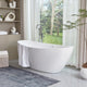 Vanity Art 71" x 33" Acrylic Freestanding Soaking Bathtub, White/Integrated Overflow