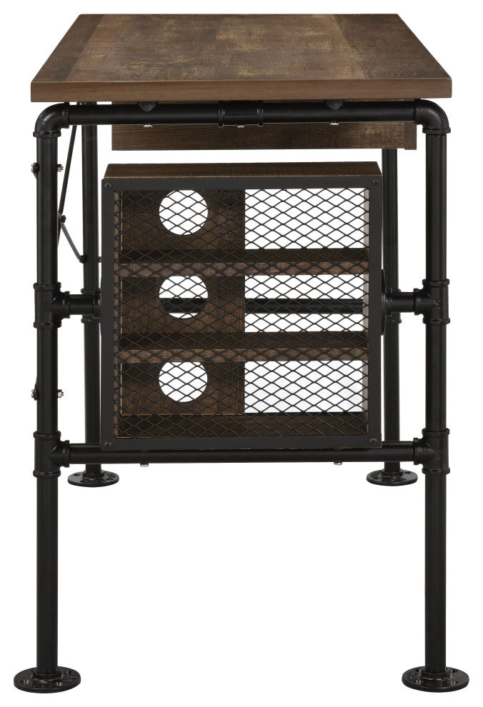 Endang Writing Desk, Weathered Oak and Black Finish