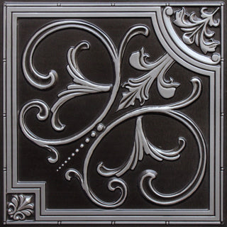 Antique Silver 3D Ceiling Panels, 2'x2', 40 Sq Ft, Pack of 10