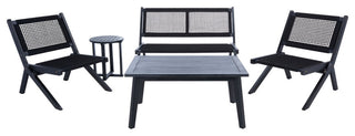 Safavieh Kobina 5 Piece Outdoor Living Set, Black
