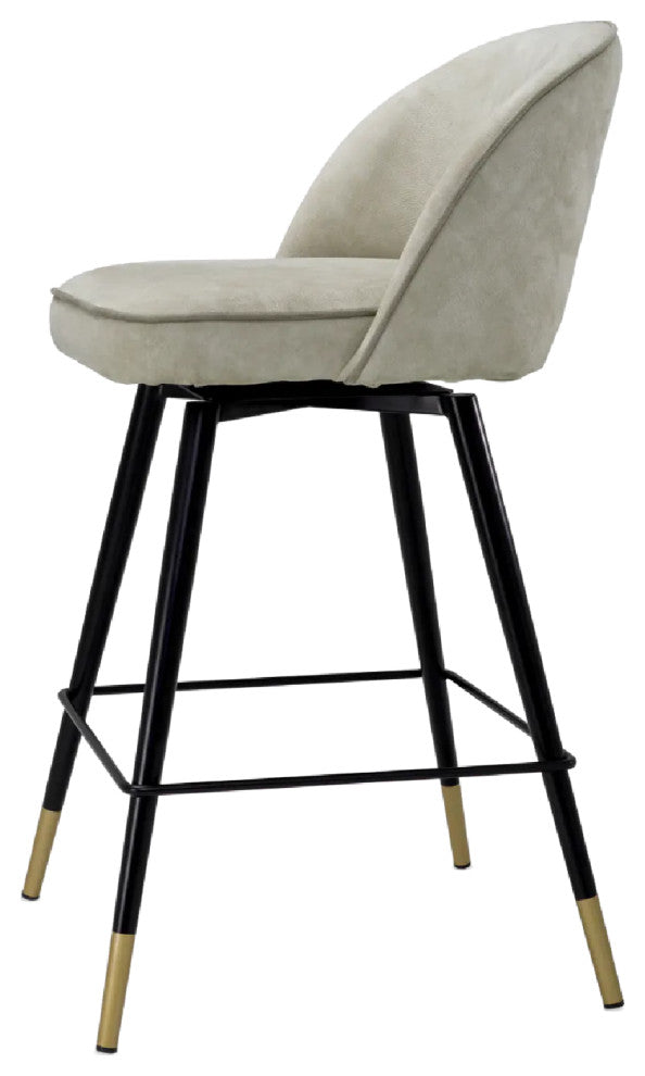Cut-Out Silver Counter Stools, Set of 2, Eichholtz Cliff