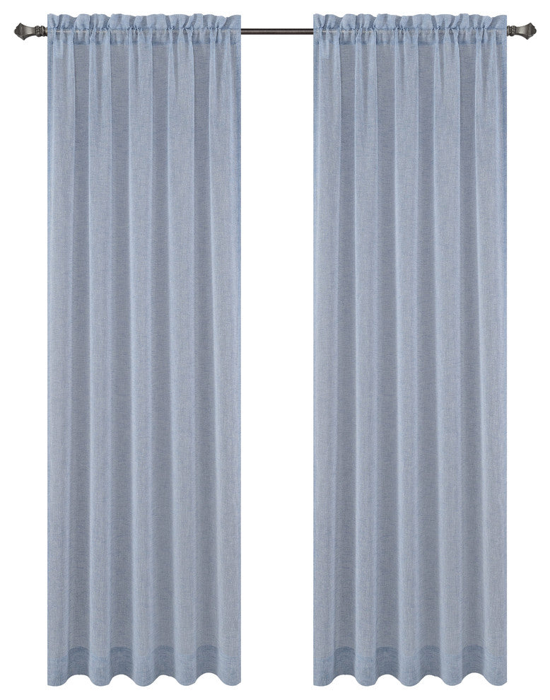 Chloe Drapery Curtain Panels, Blue