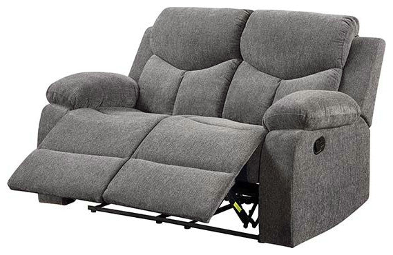 Acme Kalen Loveseat Motion Gray Chenille