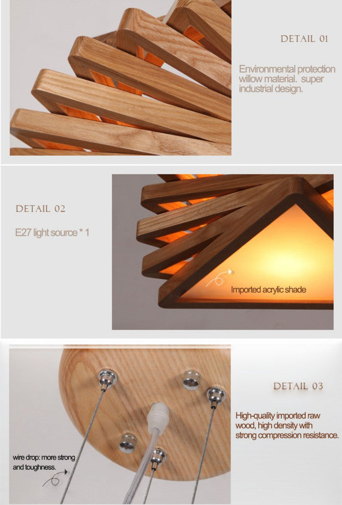 MIRODEMIÂ® Roquesteron | Modern Retro Wooden Pendant Lighting