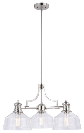 Beloit 3 Light Chandelier Satin Nickel