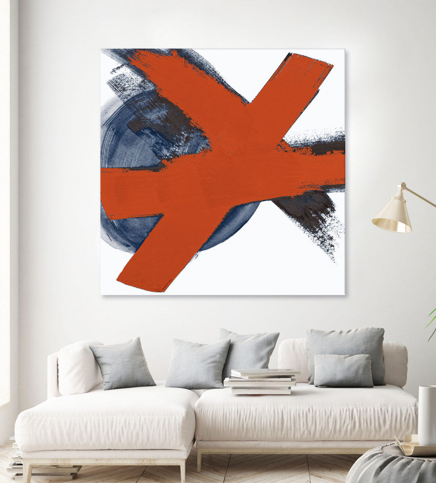 Red Moon Abstract I - 54 x 54 by Patricia Pinto