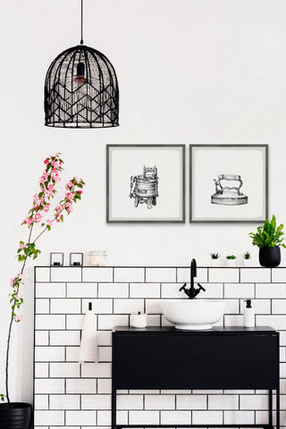 Old Washer Diptych, 2-Piece Set, 24x24 Panels