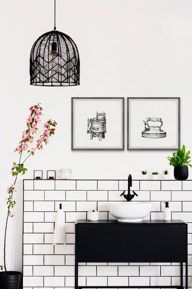Old Washer Diptych, 2-Piece Set, 24x24 Panels
