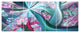 Blue Pink Fractal Plant Stems, Abstract Canvas Art Print, 83"x32", 7 Panels
